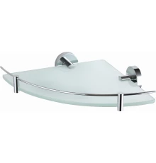 Стеклянная полка для ванной угловая WONZON & WOGHAND EASY, Хром (WW-8117)