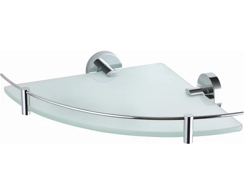 Стеклянная полка для ванной угловая WONZON & WOGHAND EASY, Хром (WW-8117)