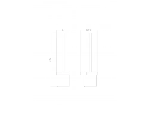 Туалетный ершик в комплекте WONZON & WOGHAND CARBON, Черный (WW-7729)
