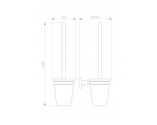 Туалетный ершик в комплекте WONZON & WOGHAND EASY, Хром (WW-8129)