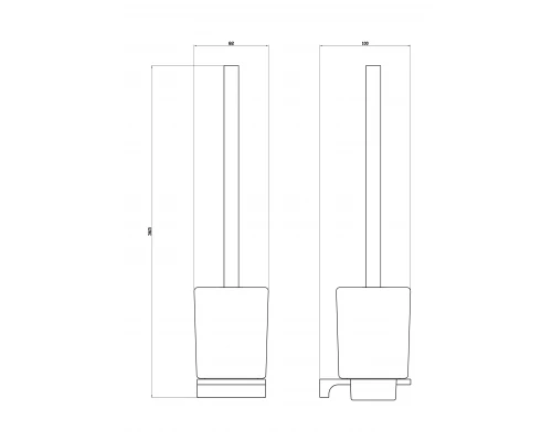 Туалетный ершик в комплекте WONZON & WOGHAND ECLIPSE, Черный (WW-9129-BL)