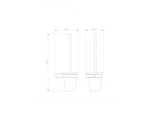 Туалетный ершик в комплекте WONZON & WOGHAND FIRST, Глянцевое золото (WW-8429-LG)