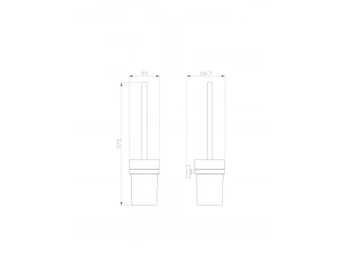 Туалетный ершик в комплекте WONZON & WOGHAND FLAT, Хром (WW-9729)