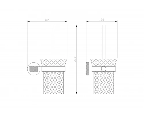 Туалетный ершик в комплекте WONZON & WOGHAND MAJESTIC, Черный/Золото (WW-9229)