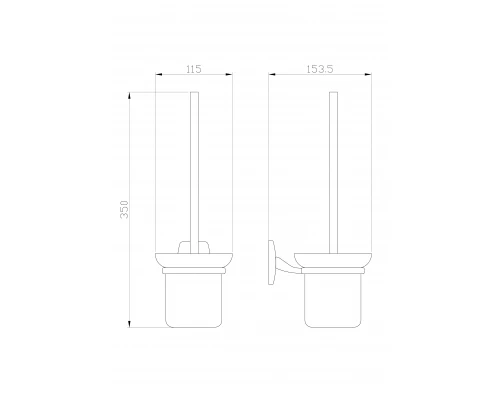 Туалетный ершик в комплекте WONZON & WOGHAND PORTO, Хром (WW-1901)