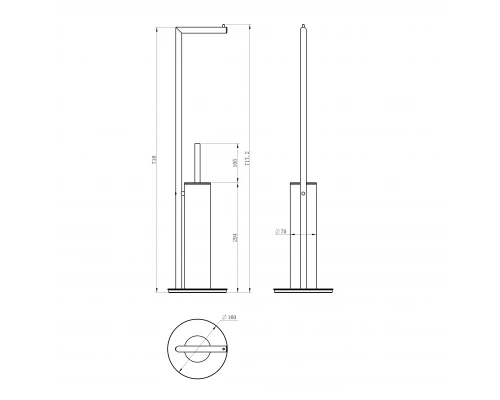 Туалетный ершик в комплекте с держателем туалетной бумаги WONZON & WOGHAND, Черный матовый (WW-V4602-MB)