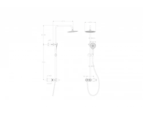 Душевая система WONZON & WOGHAND MUSE Corno, Хром (WW-A30653-CR)