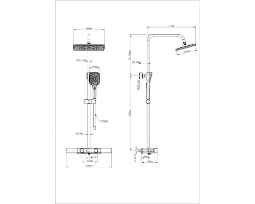 Душевая система WONZON & WOGHAND Shelf, Белый матовый (WW-B3552-MW)
