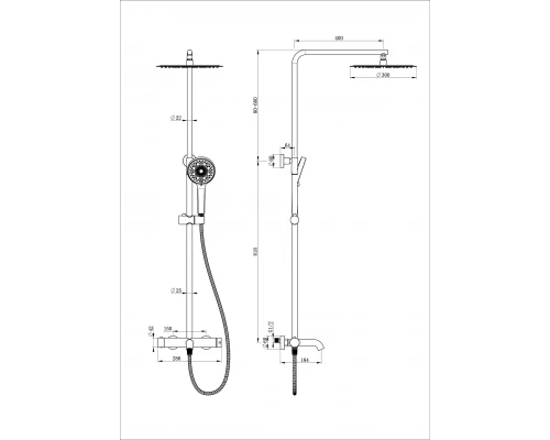Душевая система WONZON & WOGHAND STICK, Брашированное золото (WW-88739017-BG)