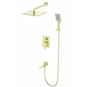 Душевая система встраиваемая WONZON & WOGHAND CUBE, Брашированное золото (WW-88939016- BG)