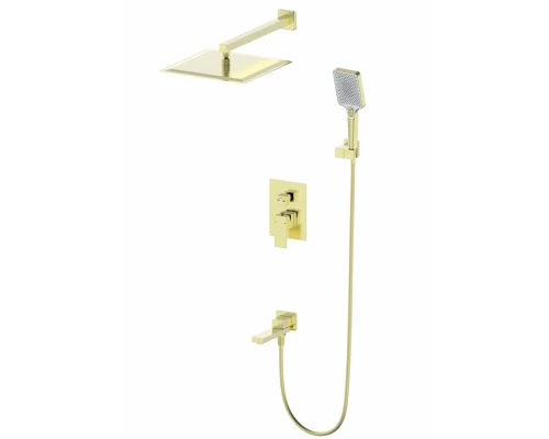 Душевая система встраиваемая WONZON & WOGHAND CUBE, Брашированное золото (WW-88939016- BG)