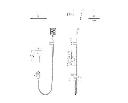 Душевая система встраиваемая WONZON & WOGHAND FIT, Хром (WW-88939009A-CR)