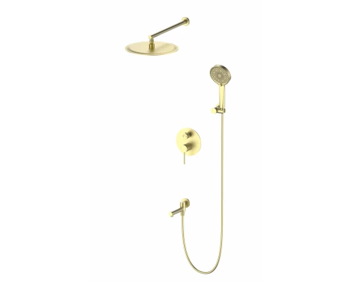 Душевая система встраиваемая WONZON & WOGHAND STICK, Брашированное золото (WW-88939017- BG)