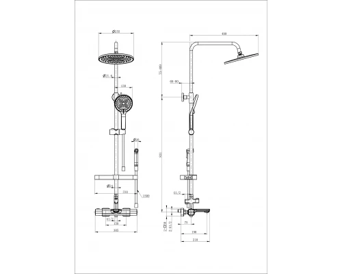 Душевая система с гигиеническим душем и термостатом WONZON & WOGHAND SOLID, Белый матовый (WW-C3011-A1-MW)