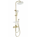 Душевая система с гигиеническим душем и термостатом WONZON & WOGHAND SOLID, Брашированное золото (WW-C3011-A1-BG)