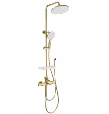 Душевая система с гигиеническим душем и термостатом WONZON & WOGHAND SOLID, Брашированное золото (WW-C3011-A1-BG)