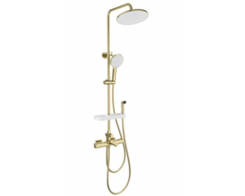 Душевая система с гигиеническим душем и термостатом WONZON & WOGHAND SOLID, Брашированное золото (WW-C3011-A1-BG)