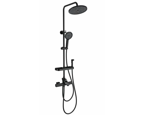 Душевая система с гигиеническим душем и термостатом WONZON & WOGHAND SOLID, Черный матовый (WW-C3011-A1-MB)