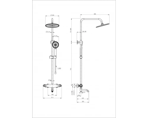 Душевая система с термостатом WONZON & WOGHAND CAPSULE, Хром (WW-B3031-A1-CR)