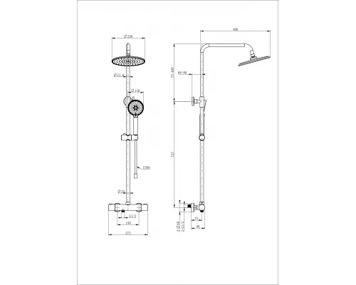 Душевая система с термостатом WONZON & WOGHAND INN 4, Черный матовый (WW-B3047-A-MB)