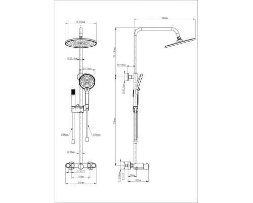 Душевая система с термостатом WONZON & WOGHAND MUSE Selesta, Хром (WW-B4113-CR)