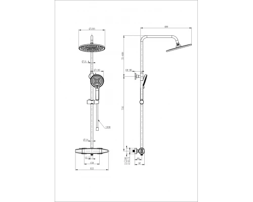 Душевая система с термостатом WONZON & WOGHAND NEO, Белый матовый (WW-B3035-A1-MW)