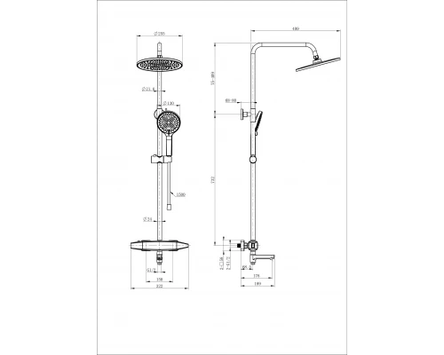 Душевая система с термостатом WONZON & WOGHAND NEO, Хром (WW-B3035-A2-CR)