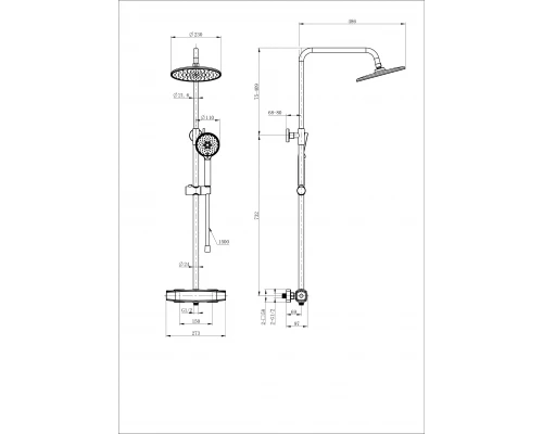 Душевая система с термостатом WONZON & WOGHAND NEO, Хром (WW-B3035-A-CR)