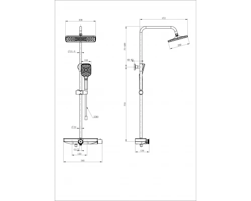 Душевая система с термостатом WONZON & WOGHAND ThermoKlick, Черный матовый (WW-B3098-A-MB)