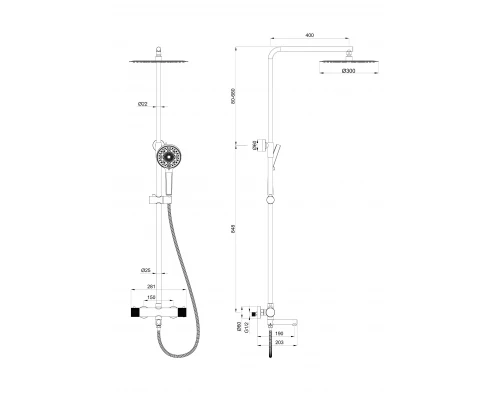 Душевая система с термостатом WONZON & WOGHAND, Хром (WW-88739902-CR)