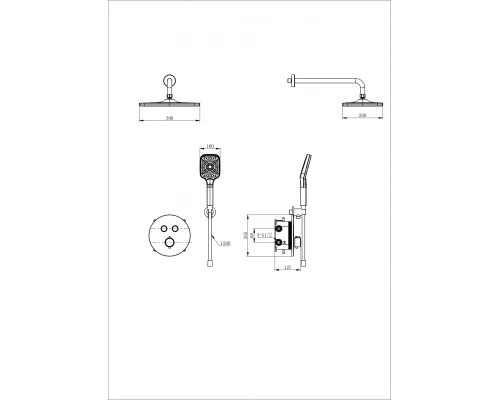 Душевая система с термостатом встраиваемая WONZON & WOGHAND, Белый матовый (WW-D2017-A-MW)