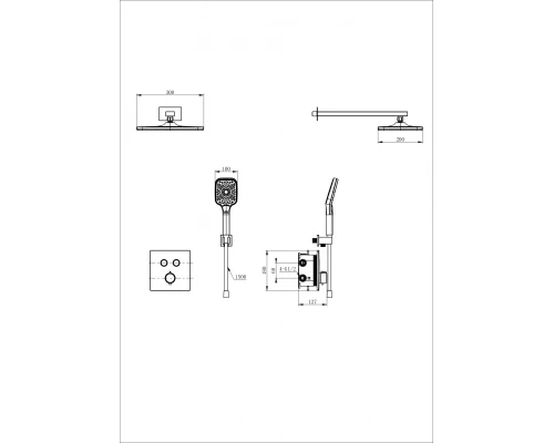 Душевая система с термостатом встраиваемая WONZON & WOGHAND, Белый матовый (WW-D2017-B-MW)
