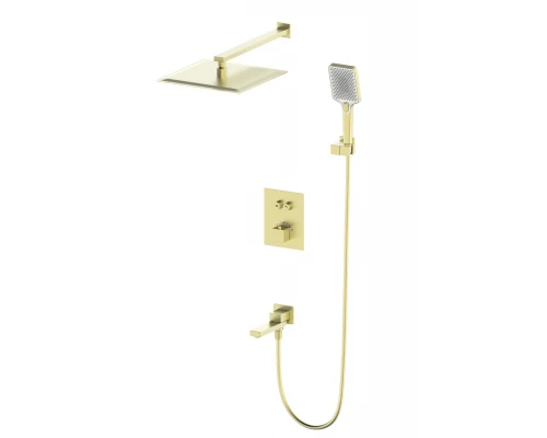 Душевая система с термостатом встраиваемая WONZON & WOGHAND, Брашированное золото (WW-88929003-BG)