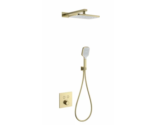 Душевая система с термостатом встраиваемая WONZON & WOGHAND, Брашированное золото (WW-D2017-B-BG)
