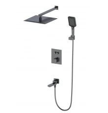 Душевая система с термостатом встраиваемая WONZON & WOGHAND, Темный графит (WW-88929003-BGM)