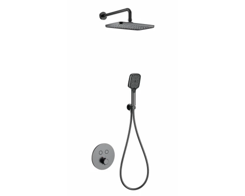 Душевая система с термостатом встраиваемая WONZON & WOGHAND, Темный графит (WW-D2017-A-BGG)