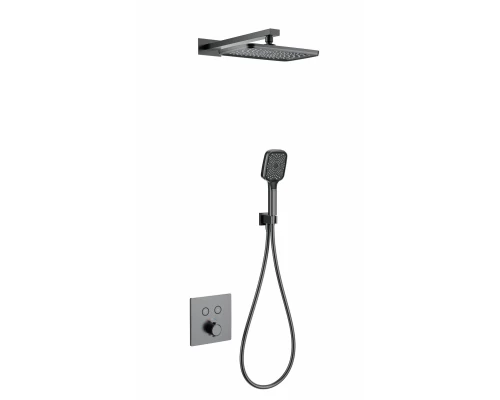 Душевая система с термостатом встраиваемая WONZON & WOGHAND, Темный графит (WW-D2017-B-BGG)