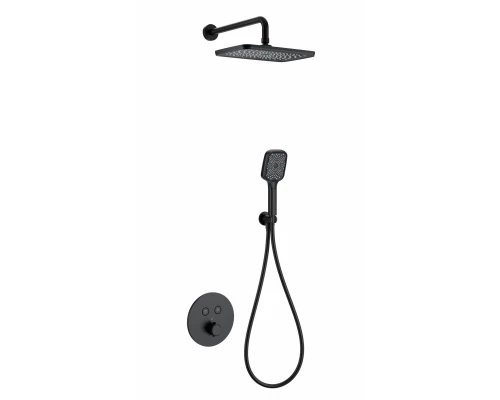 Душевая система с термостатом встраиваемая WONZON & WOGHAND, Черный матовый (WW-D2017-A-MB)