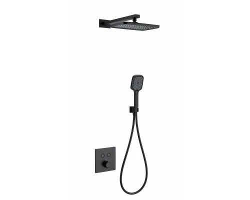 Душевая система с термостатом встраиваемая WONZON & WOGHAND, Черный матовый (WW-D2017-B-MB)