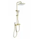 Душевая система с техническим душем и термостатом WONZON & WOGHAND MUSE Piano, Брашированное золото (WW-B4132-A-BG)