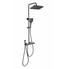Душевая система с техническим душем и термостатом WONZON & WOGHAND MUSE Piano, Темный графит (WW-B4132-A-BGG)