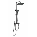 Душевая система с техническим душем и термостатом WONZON & WOGHAND MUSE Piano, Черный матовый (WW-B4132-A-MB)