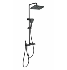 Душевая система с техническим душем и термостатом WONZON & WOGHAND MUSE Piano, Черный матовый (WW-B4132-A-MB)