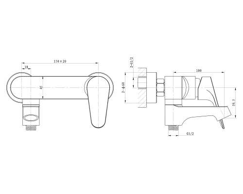 Смеситель для ванны WONZON & WOGHAND BALANCE, Хром (WW-053101-CR)