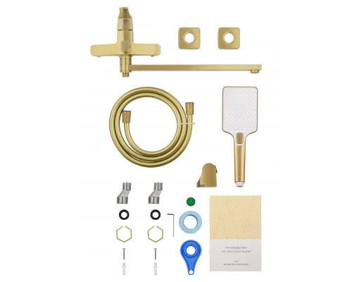 Смеситель для ванны WONZON & WOGHAND FLEX, Брашированное золото (WW-639906-BG)