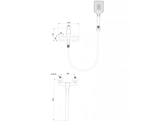 Смеситель для ванны WONZON & WOGHAND FLEX, Хром (WW-639906-CR)