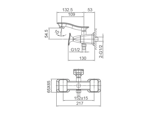 Смеситель для ванны WONZON & WOGHAND SHAKESPEARE, Темное золото (WW-653101-DG)