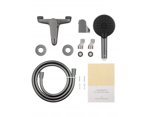 Смеситель для ванны с душем WONZON & WOGHAND ALFA, Темный графит (WW-AE3204-BGG)