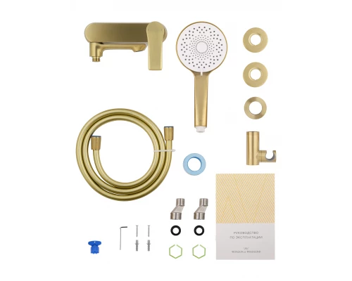 Смеситель для ванны с душем WONZON & WOGHAND BRILLIANT, Брашированное золото (WW-88037079-BG)