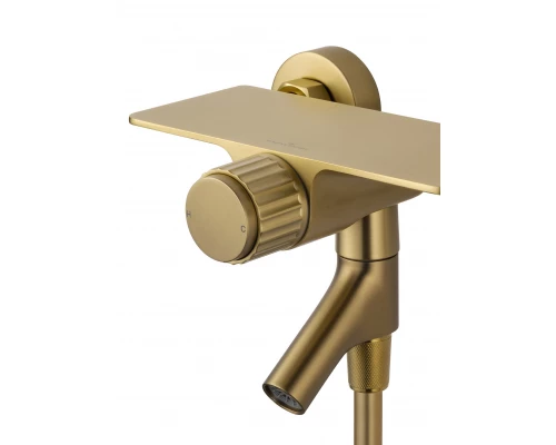 Смеситель для ванны с душем WONZON & WOGHAND CLICK, Брашированное золото (WW-FE05L221- BG)